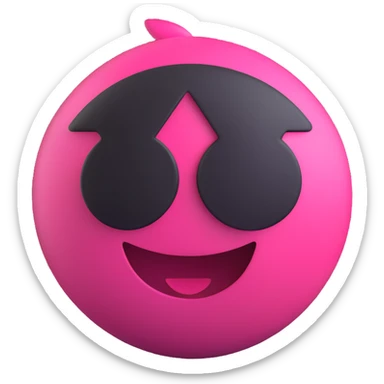 BLACKPINK-inspired object, black and pink colors, bold and modern look, 3D Emoji style sticker