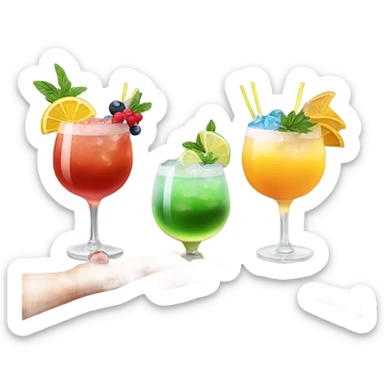 Three cocktails in hands sticker