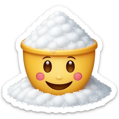 smiling emoji with a pile of salt sticker