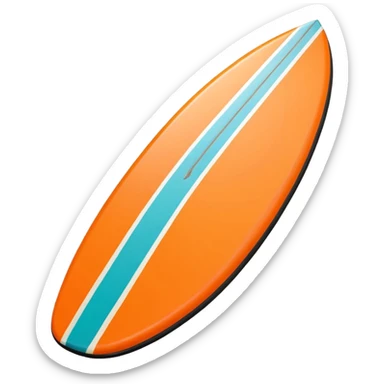 1 orange Surfboard with wave sticker