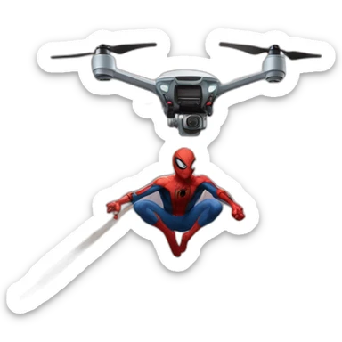 Spider Man driving a DJI drone sticker