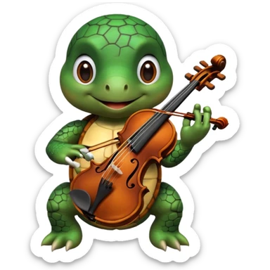 TUrtle playing violin sticker