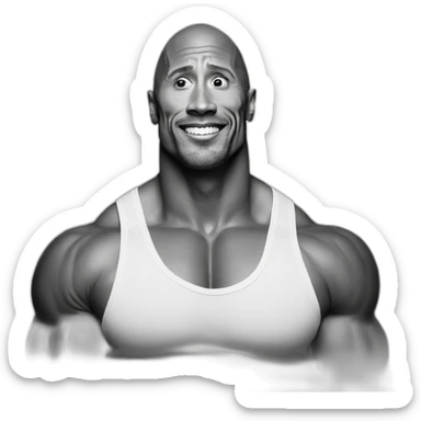 Sursil Dwayne Johnson noir et blanc sticker