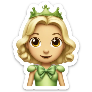 frog princess wearing a bow sticker