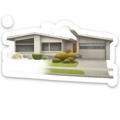 mid century modern style house sticker