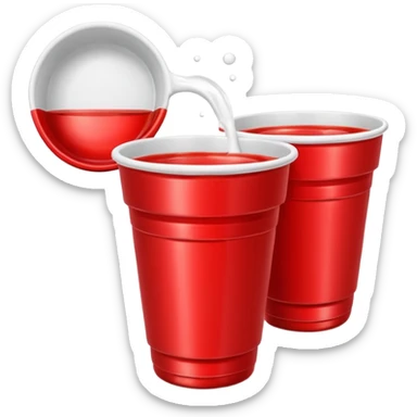 red beer pong cup sticker