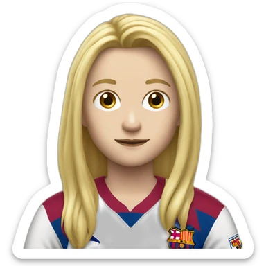 FCB supporter - blond long hair and white barb sticker
