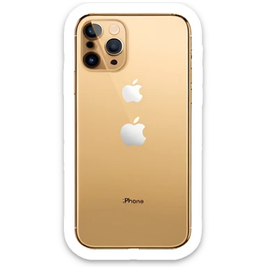 Gold iPhone 16 Pro Max, apple logo in middle and no text backview sticker