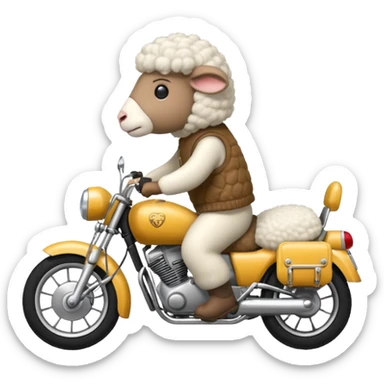 a sheep on a motorbike sticker