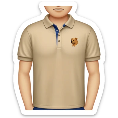 polo shirt with collar popped sticker
