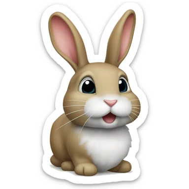 lapin avec une coquille d'œuf sur la tête sticker