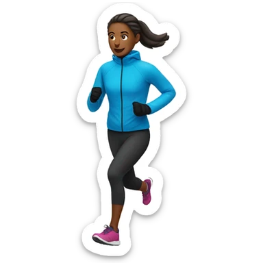 woman running training winter sticker