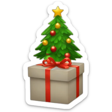 christmas presents underneath tree sticker