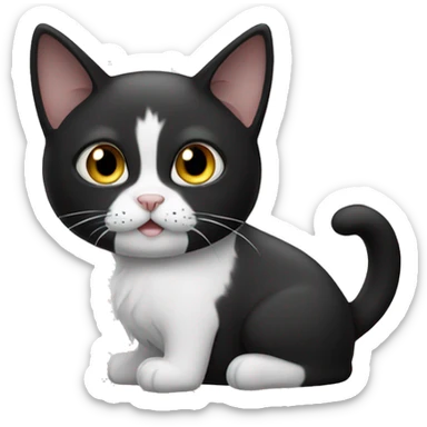 black and white cat sticker