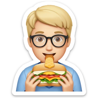 geek eating sandwicgh sticker
