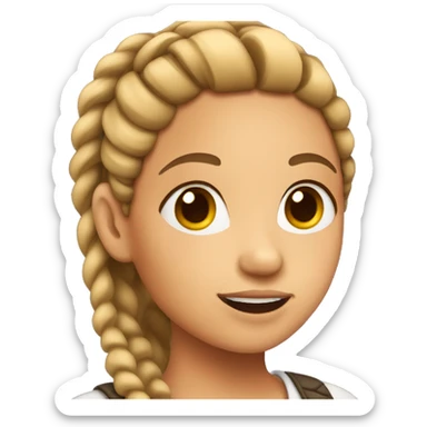 Girl with Braids sticker