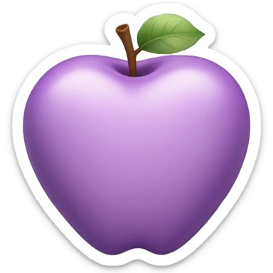 Pastel purple apple heart sticker
