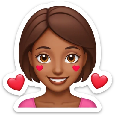 mulher sorrindo com corações nos olhos sticker