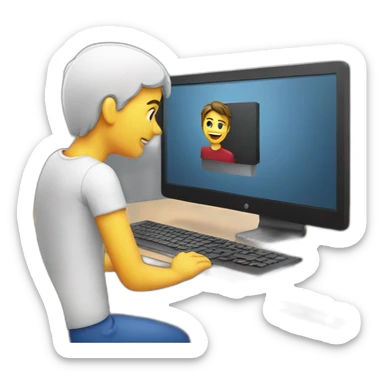 Video editor facing computer sticker