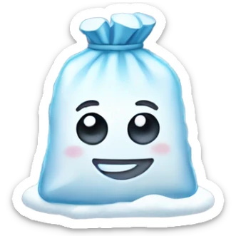 tiny clear bag of snow smiling sticker