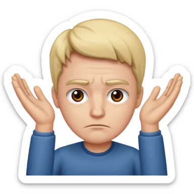 frowning emoji with hands to the side  sticker