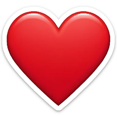 A pixel art emoji of a heart, rendered in a retro 8-bit style with simple, bold colors. sticker