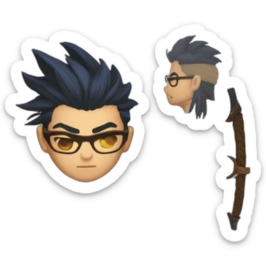 yasuo lol com óculos sticker