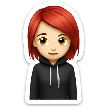 emo girl with red hair sticker