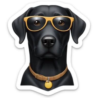 Black lab dog wearing sunglasses  sticker