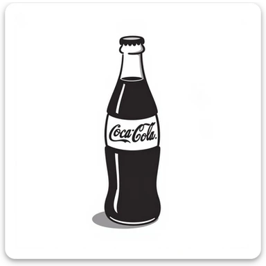 coca cola bottle hand drawn doodle style sticker