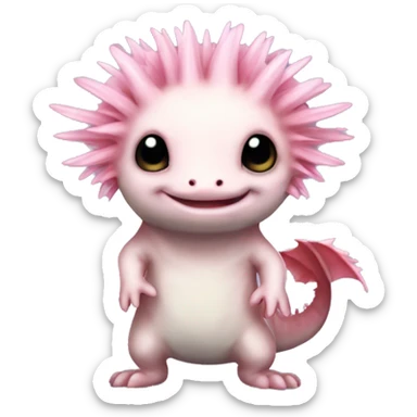 Axolotl furry anthropomorphic full body sticker