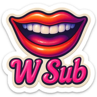 Grin 
add the words W Sub in pink  sticker