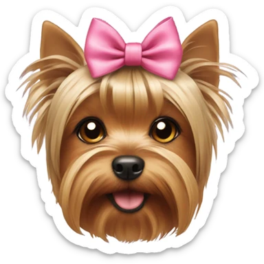 Yorkshire Terrier with a bow on his head sticker
