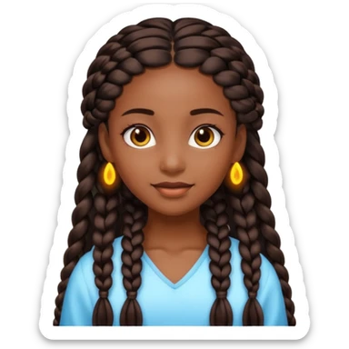 An black girl beatful with braids sticker