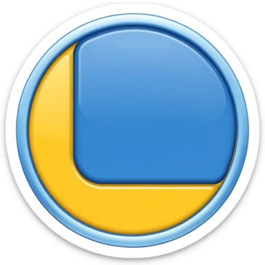 Rectangle flag background Blue and Yellow circle sticker