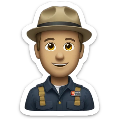 Macron habillé en Carhartt sticker