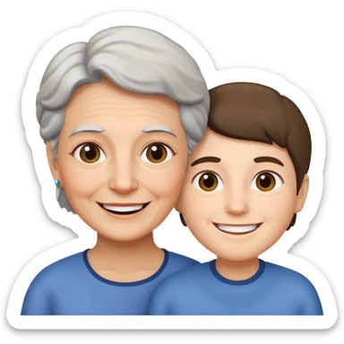 lo mismo que estas haciendo solo coloca alado de la abuela un hombre joven  sticker
