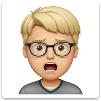school student guy, light hair, irritated and disliking something, mouth open as if saying something sticker