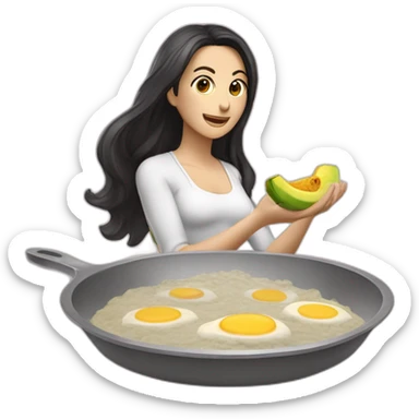 Persona blanca comiendo una berenjena cruda a mordiscos, no tiene que estar en un plato (igual que al comer un platano) sticker