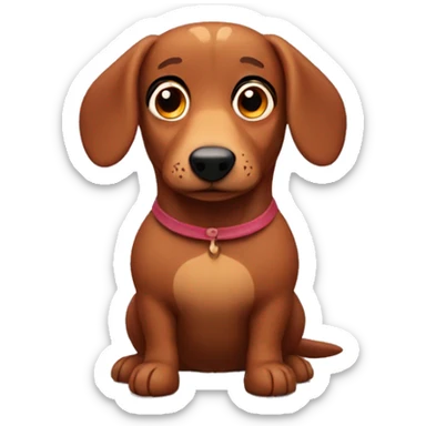Wiener dog in bear costume sticker