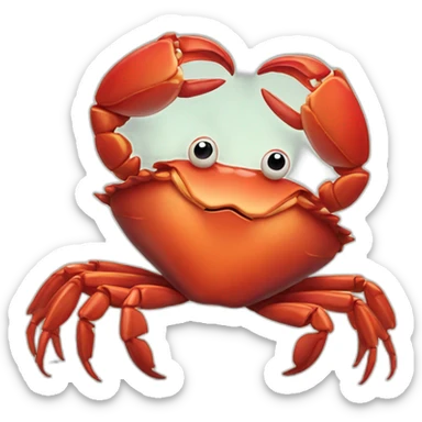 crab holding heart sticker