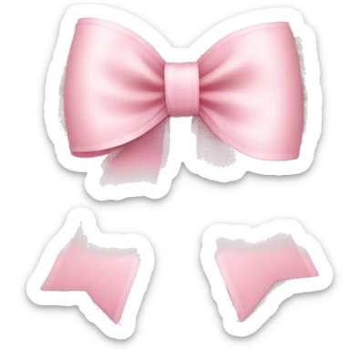 light pink ribbon bow with lace sticker