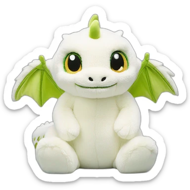white peluche dragon jellycat sticker
