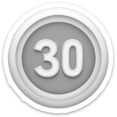 white circular pill with an indented line through the middle horizontally and the number 30 on the top half in white sticker