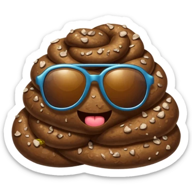 Poop with sunglasses sticker