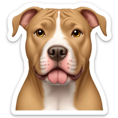 a tan colored pitbull sticker