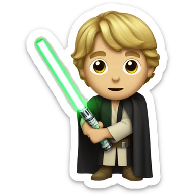 Luke Skywalker with lightsaber and money sticker