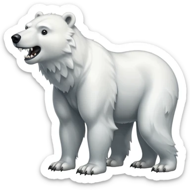 Polar bear and wolf hybrid with long upper canine legs teeth  sticker