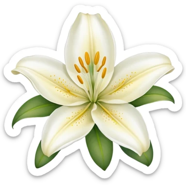 A white lily with pale yellow centers. sticker