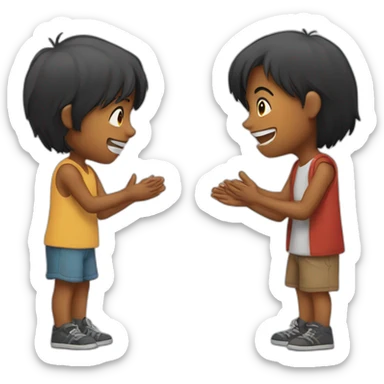 Boy begging love from a girl  sticker
